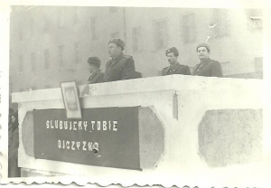 Od lewej: ?, ppłk Komski Stanisław, kpt. Bajerowski Józef, ?