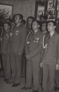 Od lewej w pierwszym rzędzie: mjr Jan Niedźwiecki, kpt. Andrzej Borek, ppłk Wiktor Rakowski, por. Jerzy Szymaniuk