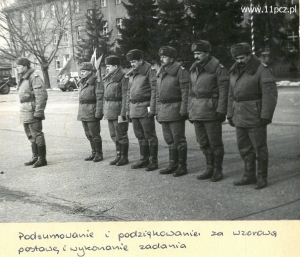 Dowództwo. Od lewej: płk Sławomir May, ppłk Antoni Florczyk, mjr Stanisław Cierpisz, mjr Włodzimierz Prokopczuk, ppłk Ryszard Rojek, mjr Zdzisław Hołubowski i mjr Mirosław Strzelecki